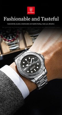 POEDAGAR Luxury Men's Watch Stainless Steel Waterproof Quartz Sport Date...