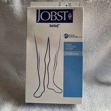 Jobst Relief Thigh High 15-20mmHg Compression Stockings Beige Large Closed Toe