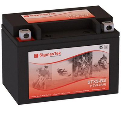 SigmasTek STX9-BS SLA AGM Rechargeable Battery for Suzuki LTZ400 ATV, 2003-2008