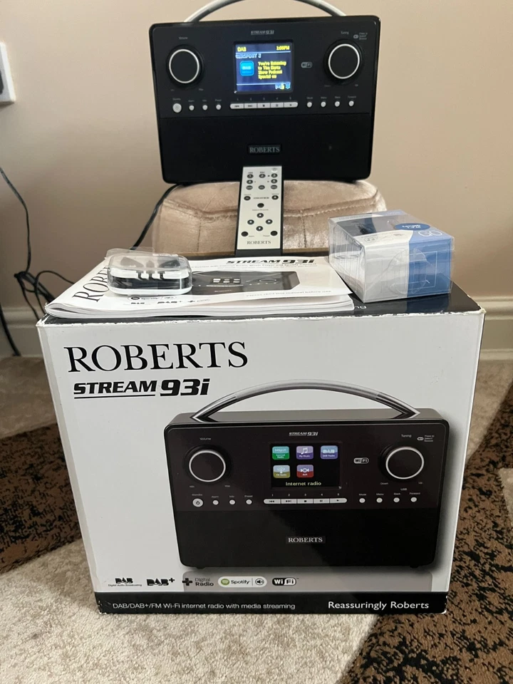 Roberts Stream 93i DAB/DAB+/FM/Wi-Fi Black Radio + Power Adapter. Mint C & P W O - Image 4 of 4