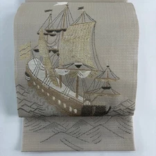 Excellent bag belt drum pattern pure silk Used BUYS-0