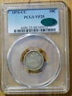 New Listing1875-CC Liberty Seated Dime *PCGS VF 25 CAC*