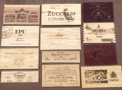 Beautiful Wood Wine Box 12 Panel lot Crate ends Cellar Vineyard 