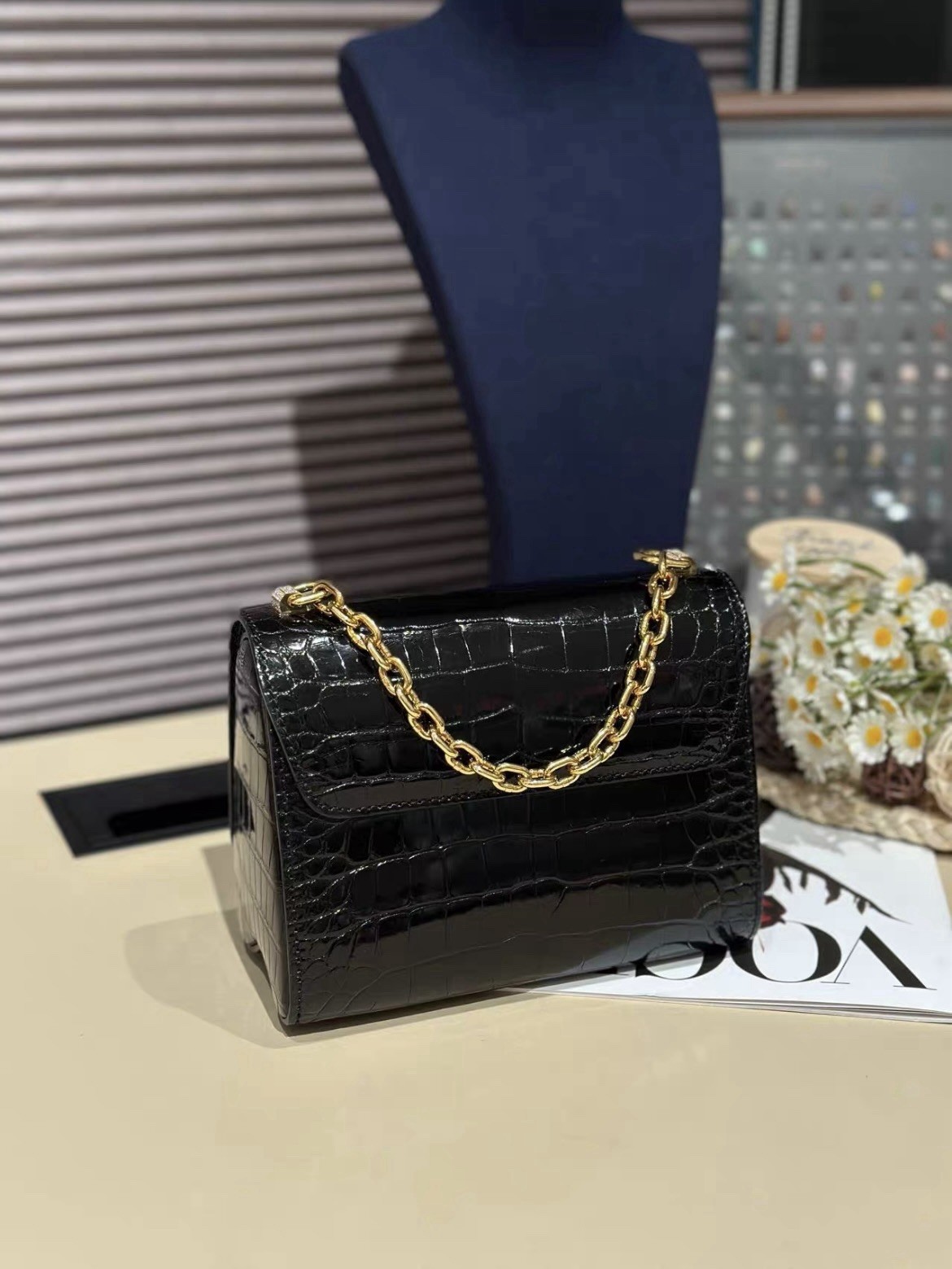 Louis Vuitton Twist Mini Black Croc with Solid 18K Diamond Hardware image 2