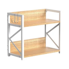 Spice-Rack-Organizer-Shelf for Kitchen Counter 2 Tiers Coffee Bar Station Org...