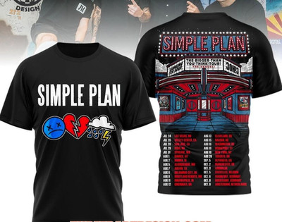 Simple Plan The Bigger Than You Think Tour AOP 3D T-Shirt