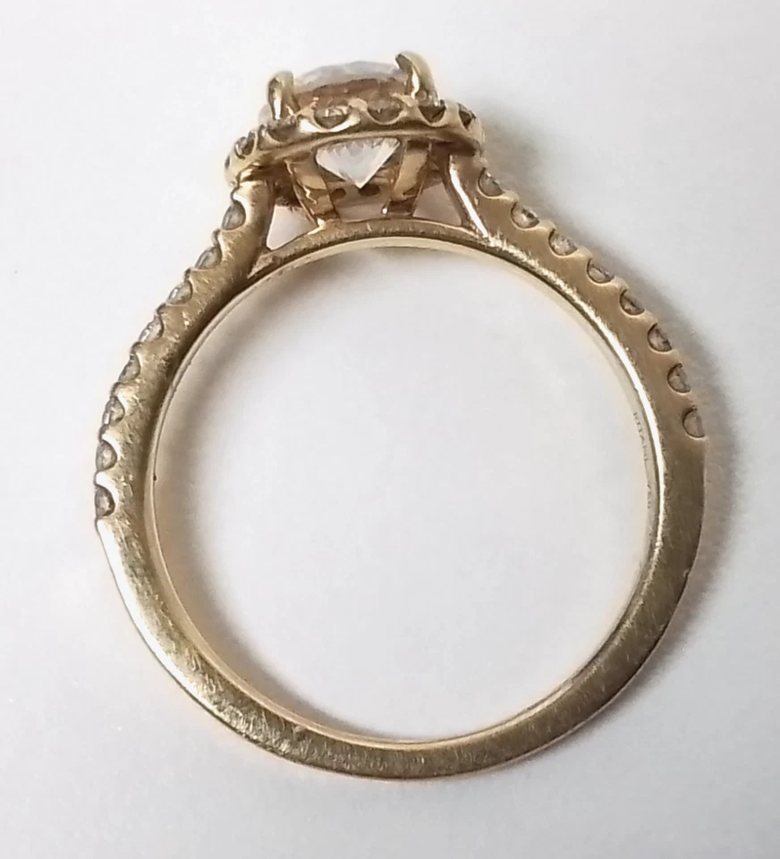 Ritani 18k 黄金 1.5 TCW 实验室种植钻石光环戒指 - 尺寸 6.25 - 3.1 克 — 第 4/4 张图片