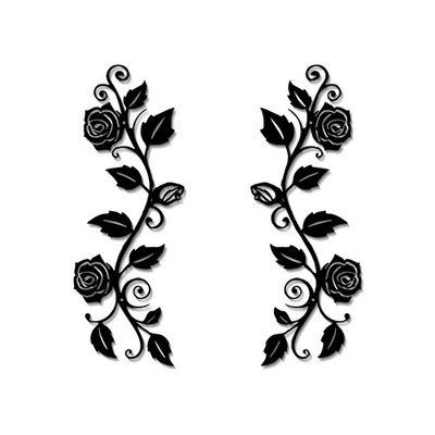 Metal Rose Tree Leaf Wall Decor - Rustic Iron Vine Art for Indoor & Outdoor