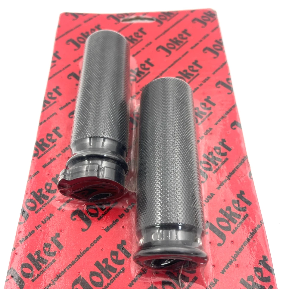 Empuñaduras de manillar moleteadas negras Joker 03-93-1 Harley acelerador de doble cable Foto 3 de 4