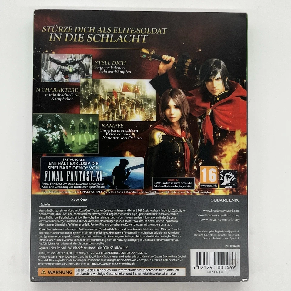 Final Fantasy Type 0 HD Limited Edition Xbox One Square Enix Sehr Guter Zustand - Bild 2 von 4