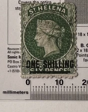 British St Helena 1868 Surcharge #23 (14-15 mm Short Bar) Used LE253