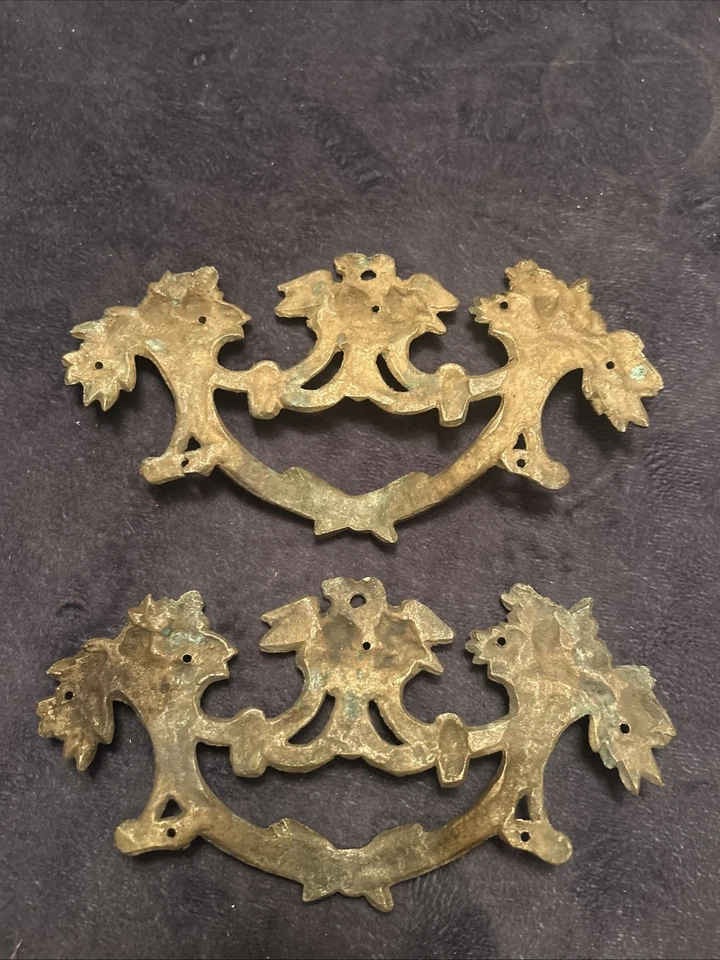 Poignées De Meuble En Bronze XIX Ème s - Photo 2/2