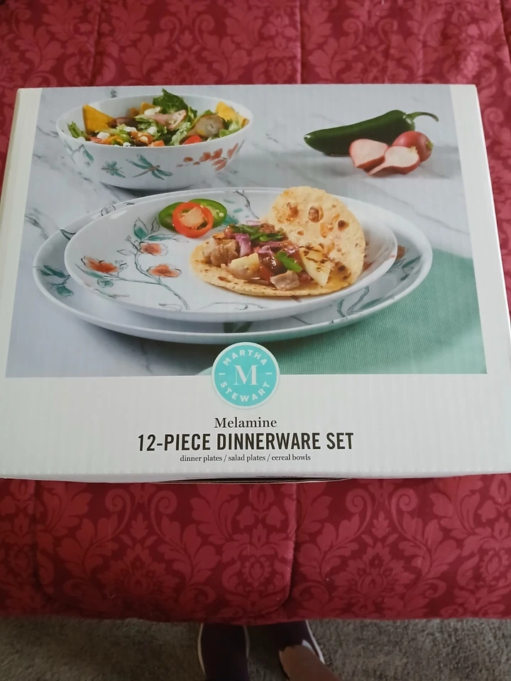 Juego de vajilla de 12 piezas Martha Stewart Collection jardineras flores Foto 2 de 3