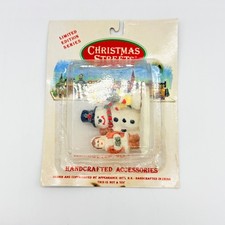 Christmas Streets Limited Ed Handcrafted Miniature Snowman & Child Ornament 