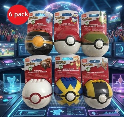 Mega Construx Pokémon Series 15 Poké Ball Lot of 6 Character Construction Sets