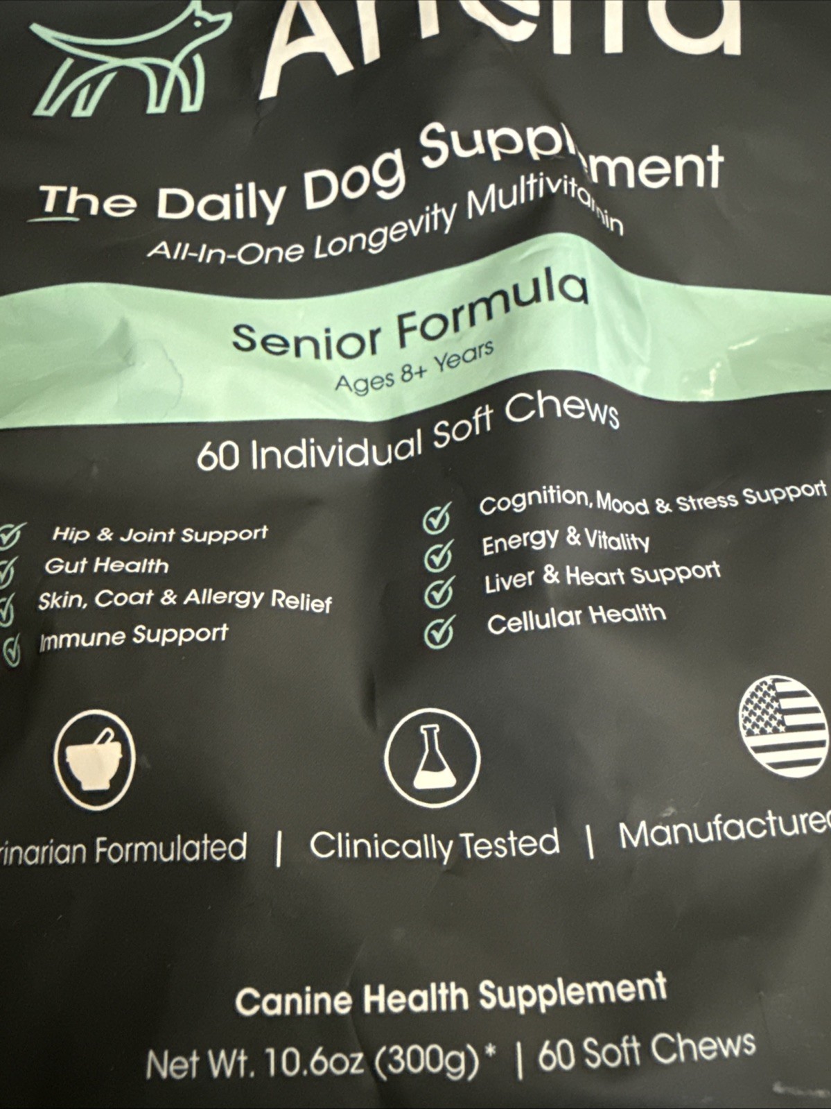 Arterra The Daily Dog Supplement. Senior Formula. 30 Servings Longevity Support