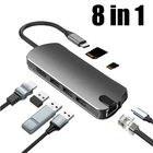 8 In 1 Multiport HUB USB-C Adapter HDMI USB C USB 3.0 RJ45 Ethernet SD TF Card