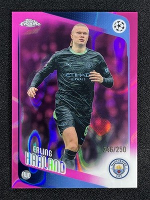 2025-26 Topps Chrome UEFA Champions League Erling Haaland #181 Pink Lava /250