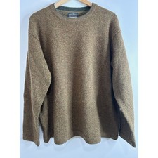 Woolrich Mens XL Nutmeg Brown Wool Blend Marl Crewneck Pullover Sweater Warm
