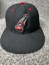 Nashville Sounds Hat Cap Fitted Size 7 Black Red New Era 59fity Minor League