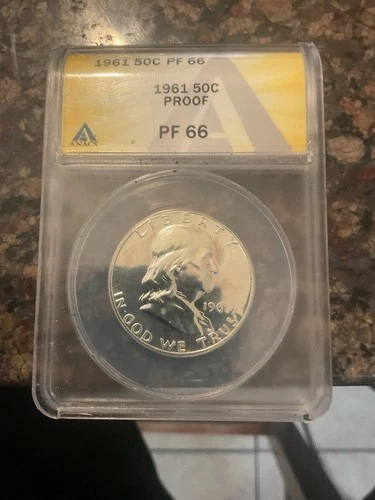 1961 Proof Franklin Half Dollar 90% Silver-INV#8829 PF66