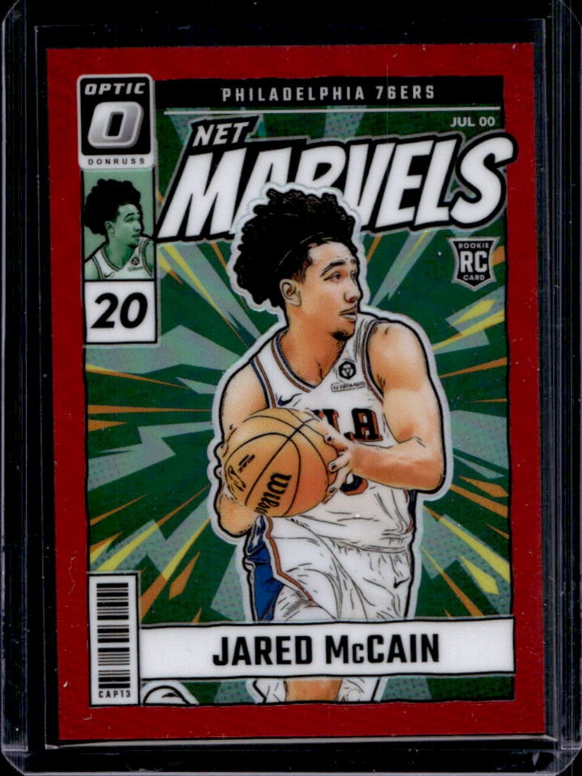 2024-25 Donruss Optic Jared McCain Net Marvels RC Red Rookie #/99 76ers