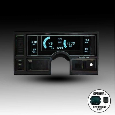 Intellitronix Teal LED Digital Gauge Cluster Set For 84-87 Buick Regal