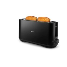 Philips Langschlitz Toaster inkl. Br&ouml;tchenaufsatz, Schwarz (HD2590/90)