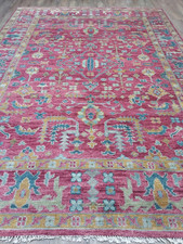 TURKISH OUSHAK RUG.MODERN MULTICOLORED AREA R...