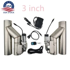 3'' Double Electric Exhaust Valve Y Pipe Single Control Valve With Remote Switch