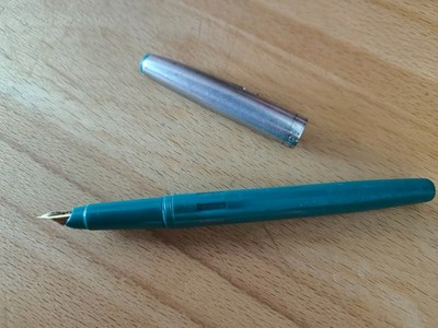 GEHA SCHULFÜLLER   ca  ab 65er Jahre Vintage   Füller Füllfederhalter grün  #4