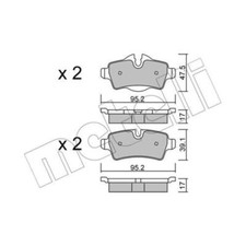 METELLI Bremsbeläge Bremsbelegsatz hinten System TRW für MINI Mini