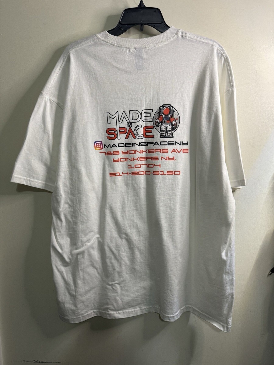 ソフト Made In Space Mens Graphic T-Shirt White Size 2XL Very Good