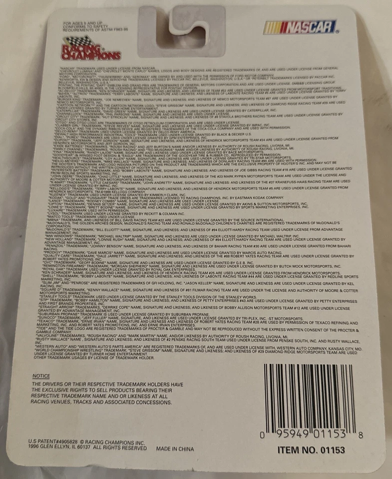 Racing Champions #11 Brett Bodine 1996 NASCAR Lowe’s Ford Thunderbird 1:64 Foto 2 de 4