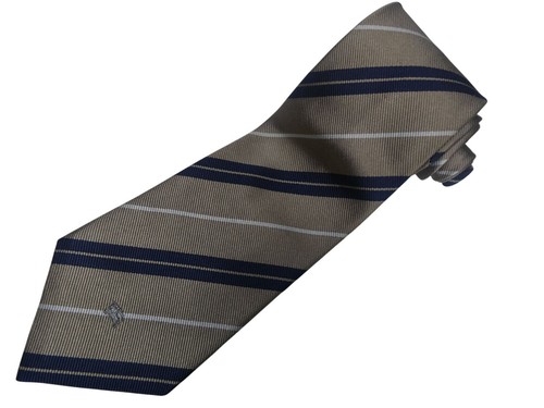 Vintage Burberrys Gold and Blue 100% Silk Repp Tie - Picture 6 of 6