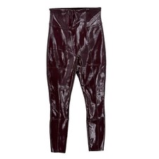 SPANX Leggings Small Faux Patent Leather Red S177