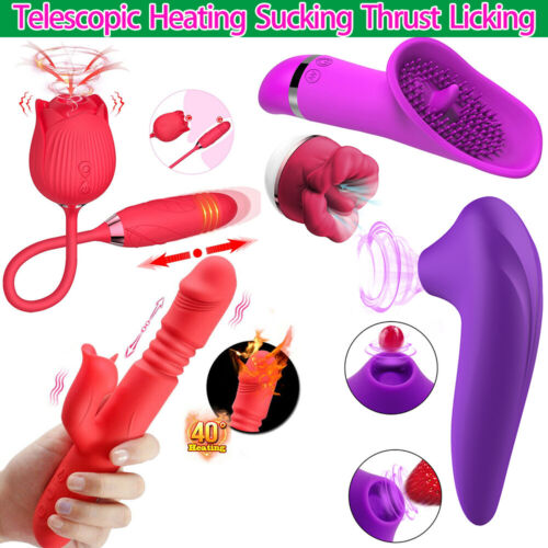 Rabbit Telescopic Heating Massager Sucking Thrust Women Toy Adult Gift Massage - Picture 1 of 40