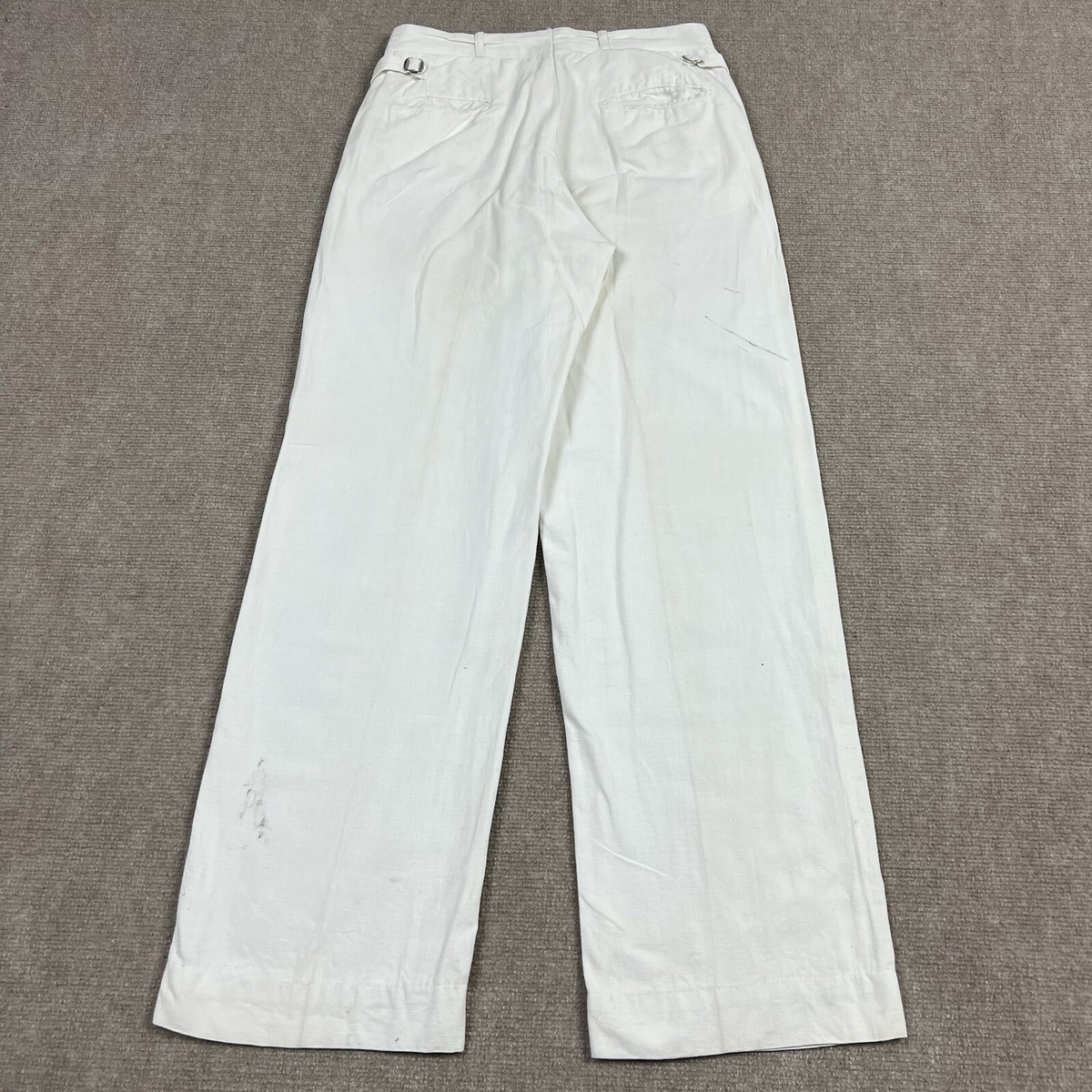 Vintage Early 1900s Linen Workwear Buckle Back Pants Mens
