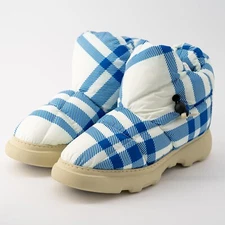 size 42eu 9us Burberry Pillow Boots Hunter Blue White Check Padded Drawstring