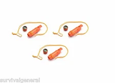 (3) 5 in 1 Survival Safety Whistle Compass Flint Storage Emergency Waterproof 
