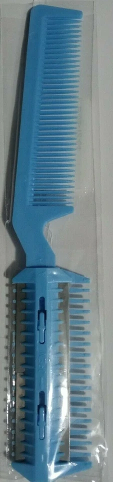 Peine de afeitar profesional adelgazante de cabello con cuchillas y peine color puede muy Foto 3 de 4