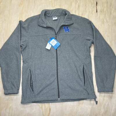 NEW LG Kentucky Wildcats Columbia Flanker III Fleece Raglan Full-Zip Jacket Gray
