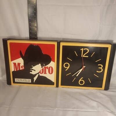 Vintage Phillip Morris Marlboro Cigarette Sign Clock Marlboro