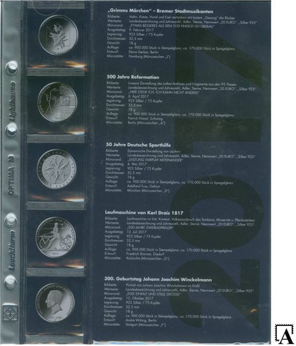 Münzenalbum OPTIMA; World Money, mit 5 verschiedenen OPTIMA, Münzhüllen, blau - ohne Schutzkassette - Leuchtturm Münzenalbum OPTIMA; World Money, mit 5 verschiedenen OPTIMA, Münzhüllen, blau - ohne Schutzkassette - Leuchtturm