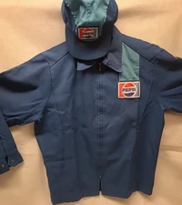 Vintage Pepsi Delivery / Work Jacket & Matching Hat - Size L Zip Coat w/ No Hood