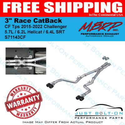 MBRP 3'' Race CatBack CF Tps 2015-2022 Challenger 5.7L / 6.2L Hellcat / 6.4L SRT