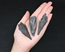 3 Black Kyanite Blades, LARGE 1.5-3" (Natural Kyanite Crystals, Kyanite Blade)