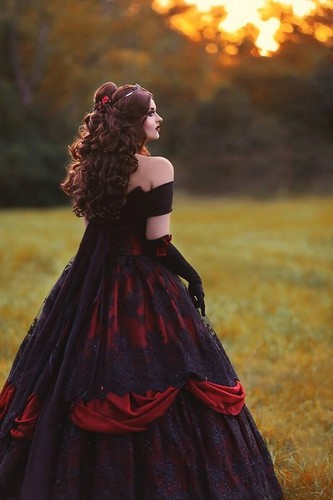 Brautkleider Übergröße Schulterfrei Gothic Style Korsett Stufen Brautkleider - Bild 6 von 16