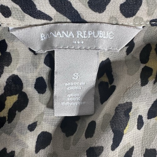Blusa Banana Republic Para Mujer’s S Estampado Leopardo Gasa Mob Esposa Oficina Sirena - Imagen 10 de 13