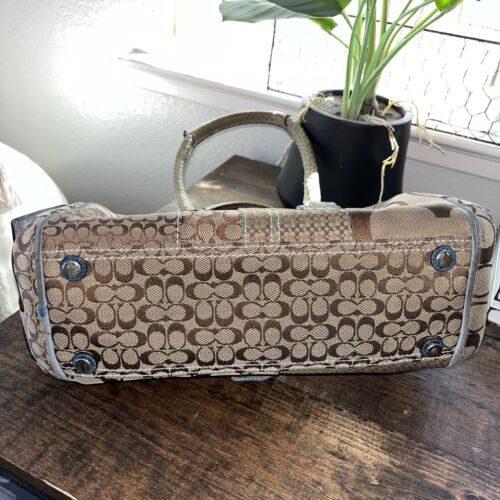 Coach Ltd Ed Patchwork Genuine Snakeskin Trim Pocket Tote Purse Bag Satchel - Picture 3 of 14